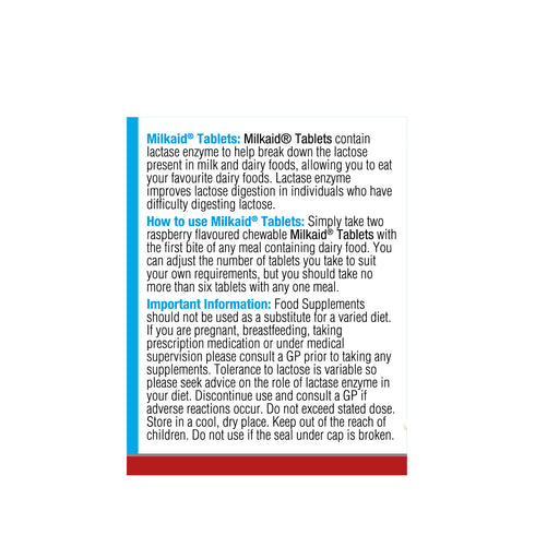 Milkaid Lactase Enzyme Tablets 120's
